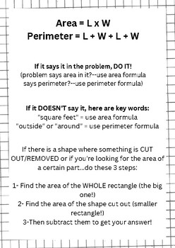 Preview of HMH Into Math Module 9 Area and Perimeter Study Tips Handout