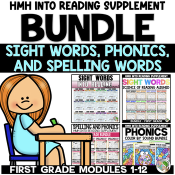 Preview of HMH Into Reading 1st Grade Bundle - Sight Words, Spelling Words, and Phonics