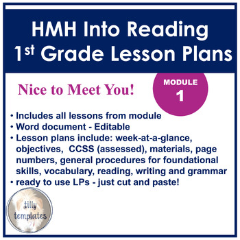 Preview of HMH Into Reading | 1st Grade Lesson Plans | Module 1: Nice to Meet You!