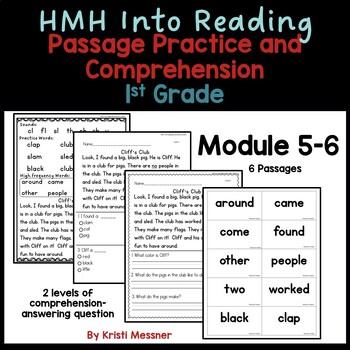 Preview of HMH Into Reading 1st Grade Practice and Comprehension Module 5-6