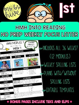 Preview of HMH Into Reading 1st Grade Weekly Focus Newsletter