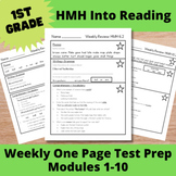 HMH Into Reading 1st Grade | Weekly One Page Test Prep Review