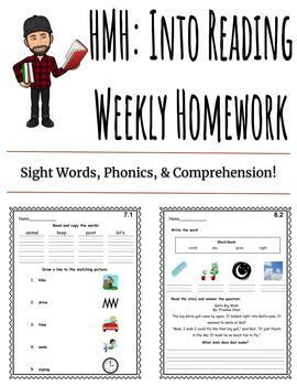 Preview of HMH Into Reading-1st Grade-Weekly Phonics Homework: Modules 1-12