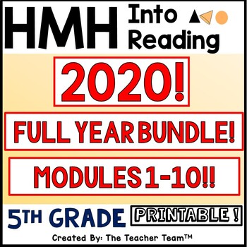 Preview of HMH Into Reading 2020 5th Grade Module 1-10 Supplement | Printable Year Bundle
