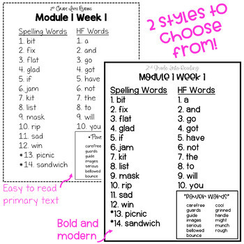 HMH Into Reading 2nd Grade *ALL MODULES Weekly Spelling, HFW