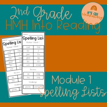 Preview of HMH Into Reading 2nd Grade Spelling Lists: Module 1