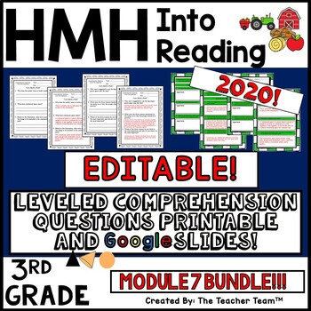 Preview of HMH Into Reading 3rd Grade Module 7 Comprehension Questions | EDITABLE Bundle