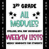HMH Into Reading 3rd Grade *ALL MODULES Weekly Spelling, H