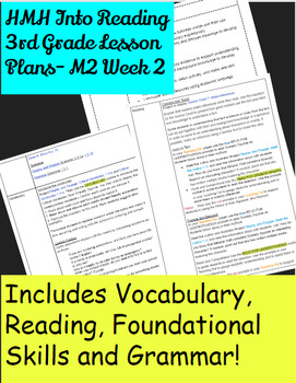 Preview of HMH Into Reading 3rd Grade Lesson Plans Module 2 Week 2