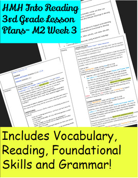 Preview of HMH Into Reading 3rd Grade Lesson Plans - Module 2 Week 3