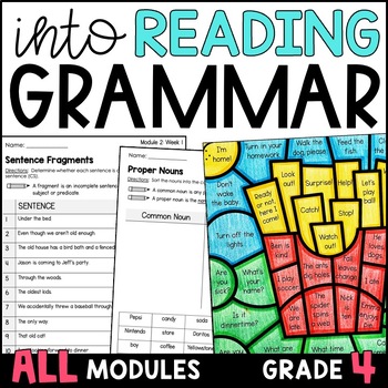 Preview of HMH Into Reading 4th Grade Grammar Pack for ALL Modules - Complete School Year