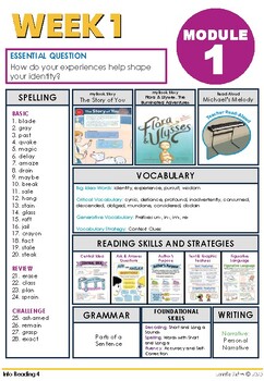 Preview of HMH Into Reading 4th Grade (Module 1 Week 1) - Weekly Newsletter/Study Guides
