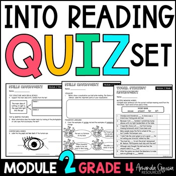 Preview of HMH Into Reading 4th Grade: Module 2 Weeks 1-3 Quiz and Assessment Pack