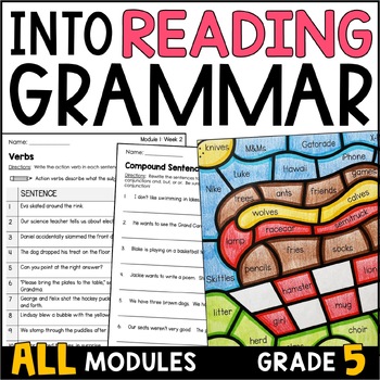 Preview of HMH Into Reading 5th Grade Grammar Pack for ALL Modules - Complete School Year