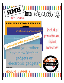 Preview of HMH Into Reading 5th Grade/ Module 1 Week 1 Supplement