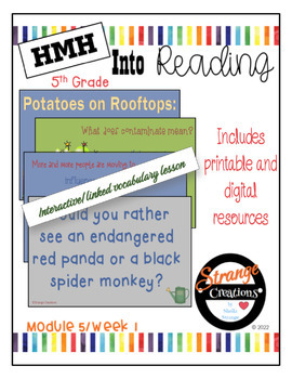 Preview of HMH Into Reading 5th Grade/Module 5 Week 1 Supplement