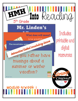 Preview of HMH Into Reading 5th Grade/Module 9 Week 1 Supplement