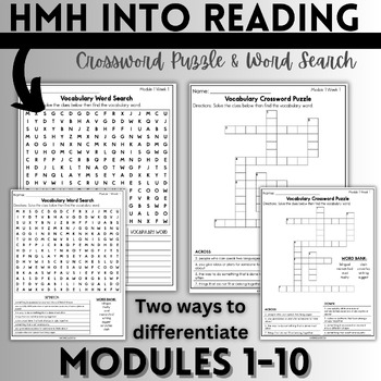 Preview of HMH Into Reading *BUNDLE* Module 1-10 Vocabulary Practice Pages and Quiz (Gr 3)