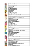 HMH Into Reading Book List for Kindergarten