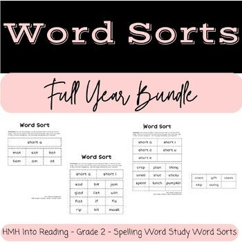 Preview of HMH Into Reading Grade 2 Spelling Word Sorts - Differentiated Full Year Bundle