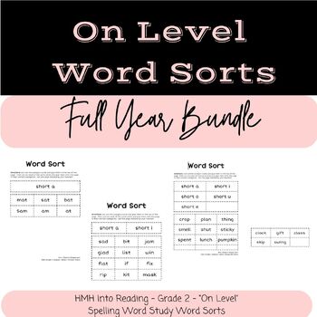 Preview of HMH Into Reading Grade 2 Spelling Word Sorts - Full Year Bundle "OL"