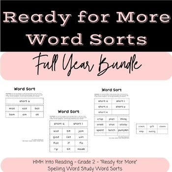 Preview of HMH Into Reading Grade 2 Spelling Word Sorts - Full Year Bundle "RFM"