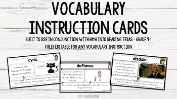 Preview of HMH Into Reading Grade 4 Vocabulary Cards - Module 1