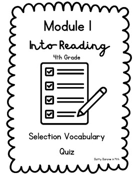 Preview of HMH Into Reading Module 1 Selection Vocabulary Quizzes