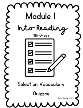 Preview of HMH Into Reading Module 1 Vocabulary Quizzes