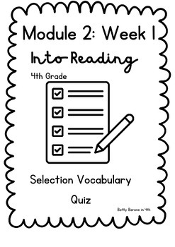 Preview of HMH Into Reading Module 2 Selection Vocabulary Quiz