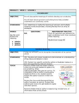 Preview of HMH Into Reading Module 5 Grade 2 Lesson Plans (1-15) Editable