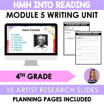 Preview of HMH Into Reading Module 5 Writing Artist Research Project 4th Grade