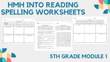 Preview of HMH Into Reading Spelling Worksheets - 5th Grade - Centers/Homework