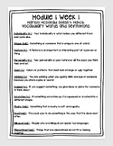 HMH Into Reading Vocab. Words and Definitions (Modules 1-3)