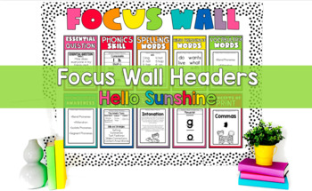 Preview of HMH Into Reading | Weekly Focus Wall Headers | Hello Sunshine