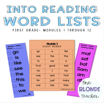 Preview of HMH Into Reading Word Lists- First Grade