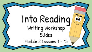 Preview of HMH Into Reading Writing Workshop Slides First Grade Module 2 Lessons 1 - 15