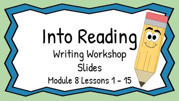 Preview of HMH Into Reading Writing Workshop Slides First Grade Module 8 Lessons 1 - 15