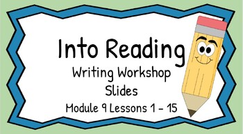 Preview of HMH Into Reading Writing Workshop Slides First Grade Module 9 Lessons 1 - 15