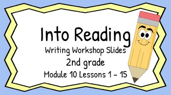 Preview of HMH Into Reading Writing Workshop Slides Second Grade Module 10 Lessons 1 - 15