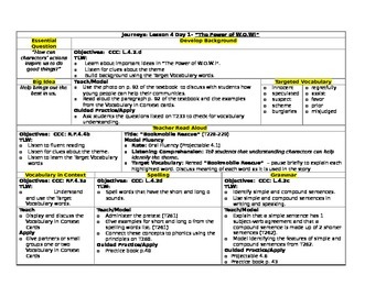 Preview of HMH Journeys Grade 4 Lesson plans- Lesson 4