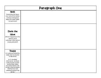 Endangered Species Graphic Organizer