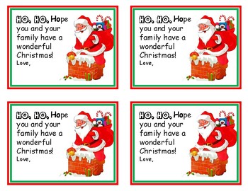 Printable Ho Ho Ho Merry Christmas Santa Gift Tags >>>