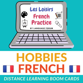 Preview of HOBBIES French Distance Learning | Hobby French BOOM Cards™ Task Cards