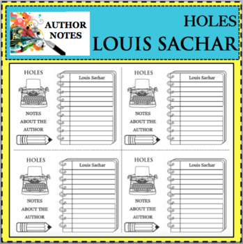 Holes Author: Louis Sachar About the author: Louis Sachar is the