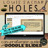 HOLES Comprehension Guide with Google Slides