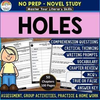 Holes Vocabulary Booklet, Presentation, & Answer Key Definitions - Louis  Sachar in 2023