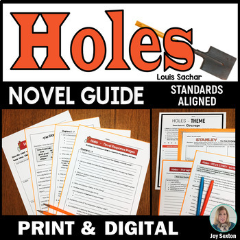 Preview of HOLES Novel Study - Print & DIGITAL - Novel Guide 5 - 8