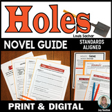 HOLES Novel Study - Print & DIGITAL - Novel Guide 5 - 8