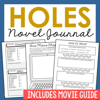 Preview of HOLES Novel Study Unit Activities | Book Report Project | Movie Guide